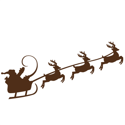 Reindeer Pulling Santa Svg Cutting Files For Scrapbooking - Santa And Reindeer Svg (432x432)