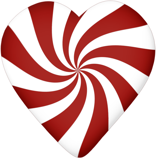 Lacarolita X-mas Candy Cane Candy Heart - Candy Cane Heart Clipart (550x564)