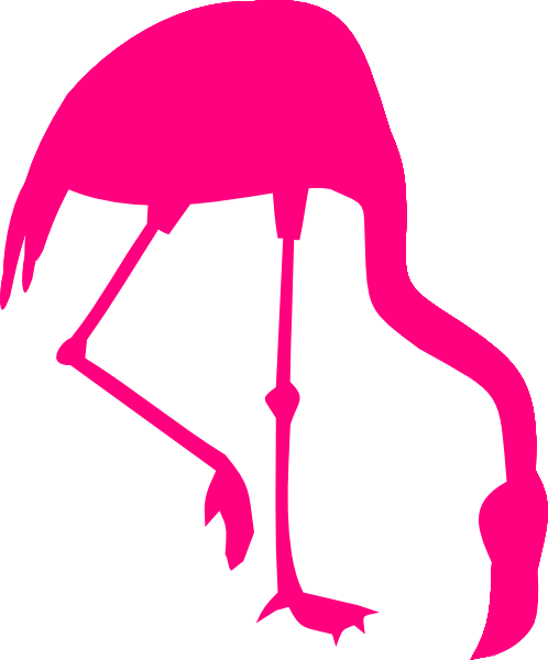 Pink Flamingo Silhouette Clip Art - Pink Flamingo Clip Art (498x600)