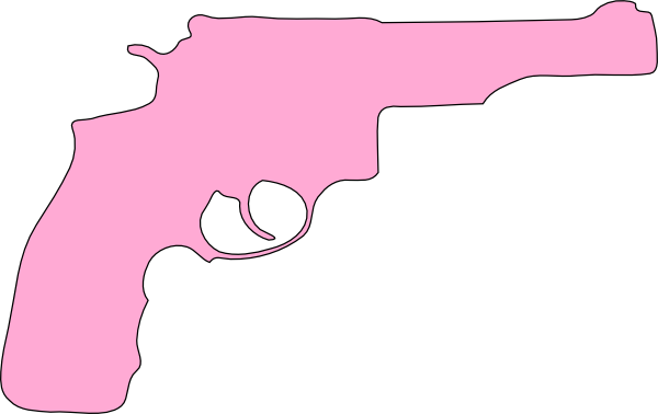 Pink Pistol Barbie Clip Art - Pink Gun Cartoon (600x378)