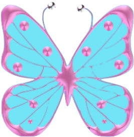 Light Pink Butterfly Clip Art - Pink And Blue Butterfly (540x380)