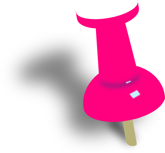 Pink Push Pin Clip Art At Clker Com Vector Clip Art - Pink Push Pin Png (600x555)