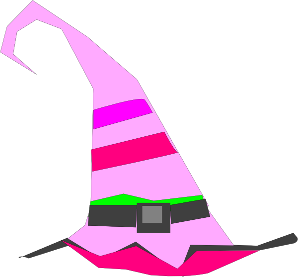 Pink Birthday Hat Clipart - Halloween Hat Clip Art (600x557)