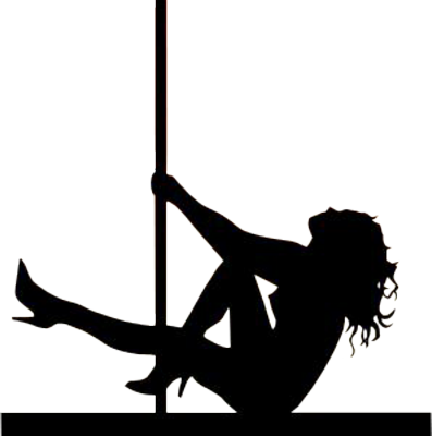 Pole Dancer Silhouette Clipart - Pole Dancer Silhouette Transparent Png (397x400)