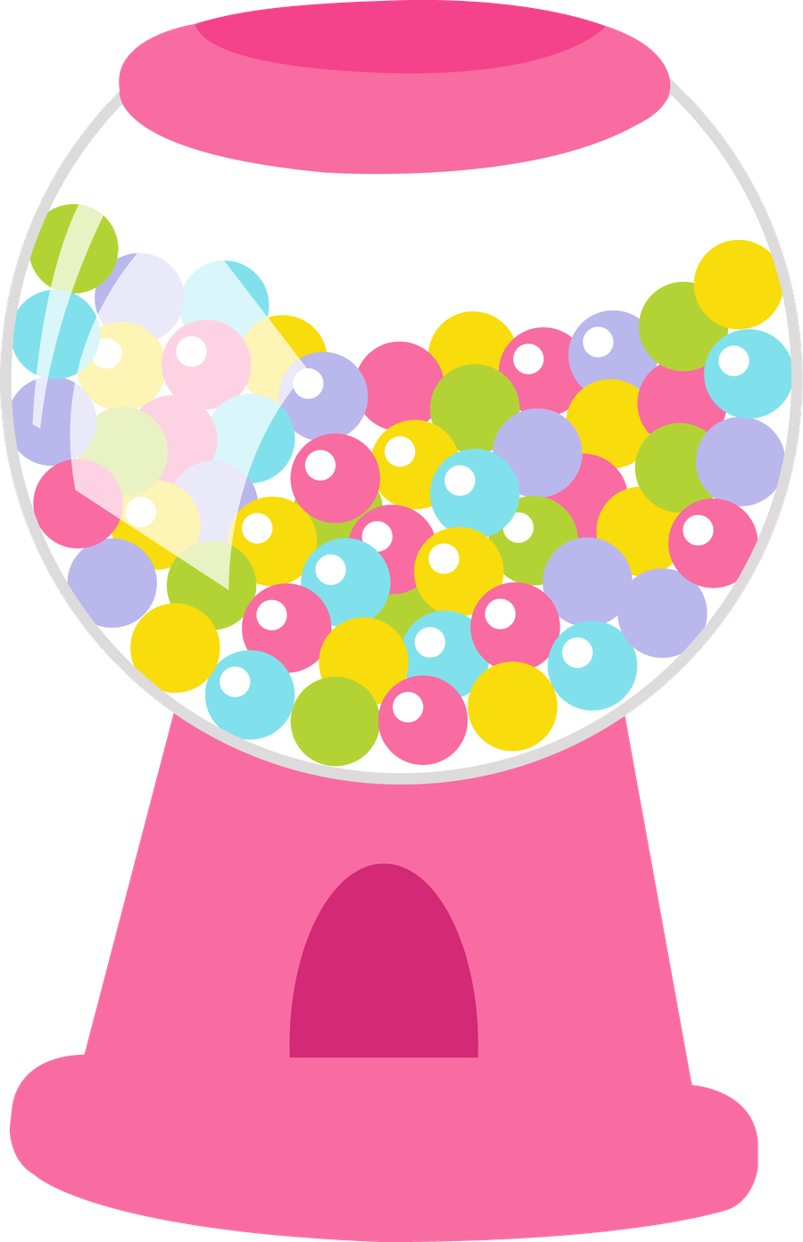Doces E Balas - Pink Gumball Machine Clip Art (900x1393)