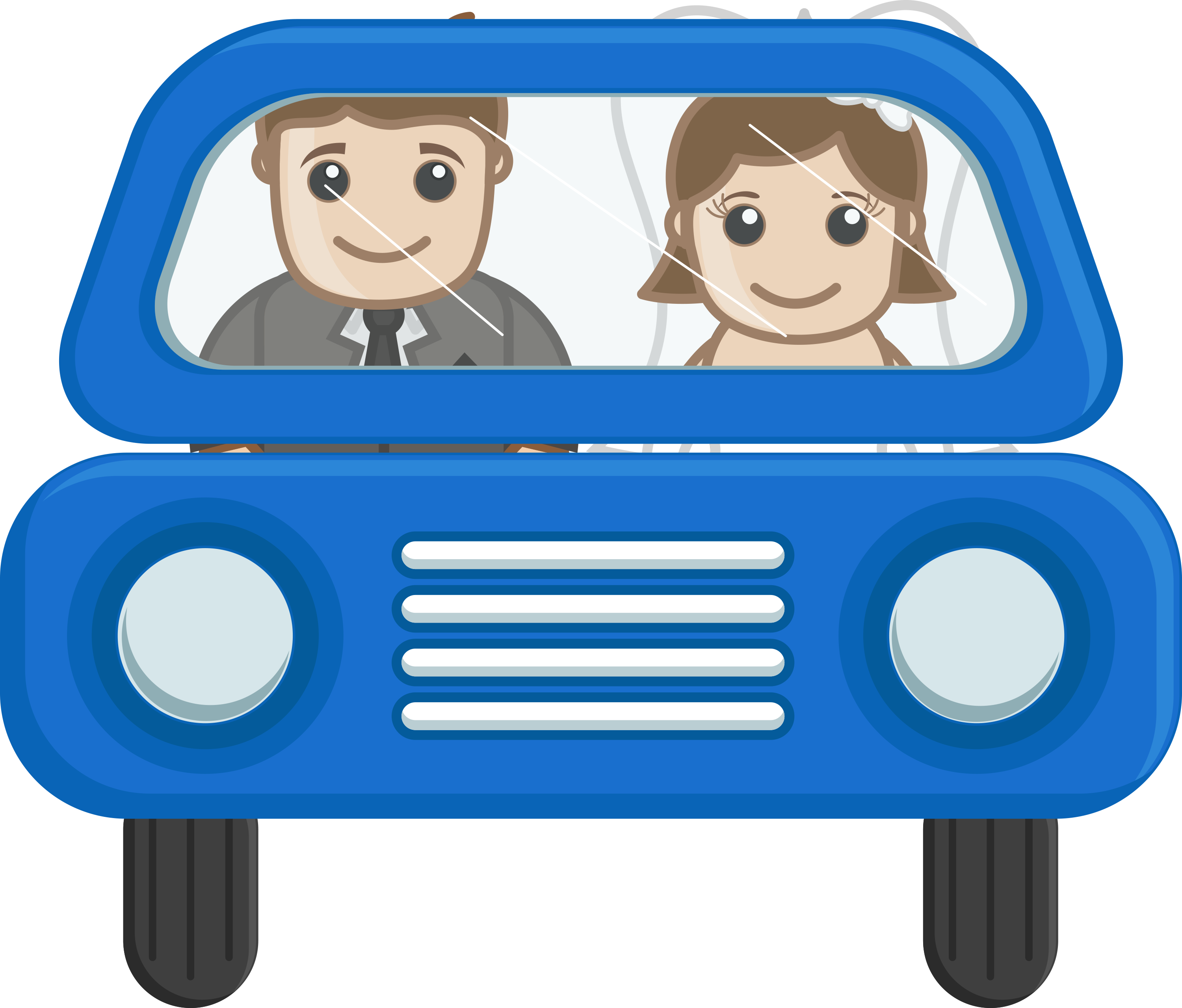 Couple Going In Car Cartoon Vector Png Clipart - Transparent Cartoon Cute Couple Png (3000x2558)