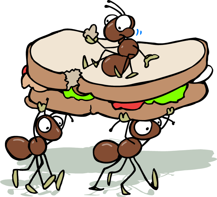 Picnic Ants Clipart Pencil And In Color - Cartoon Ants Picnic (750x681)