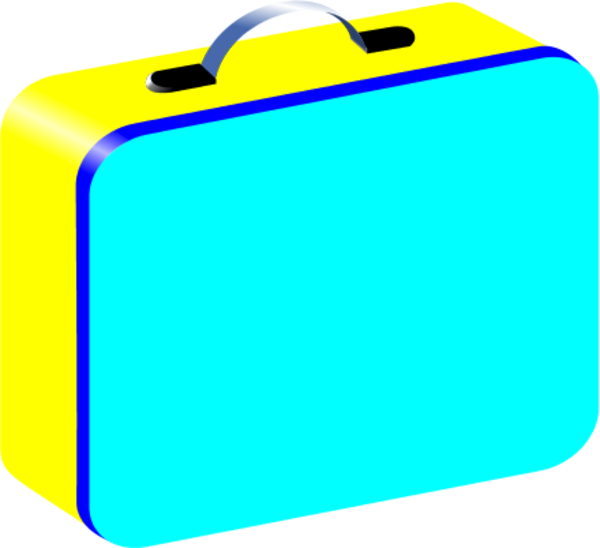 Blue Yellow Red Lunchbox Vector Clip Art - Lunch Box Clipart Background (600x548)