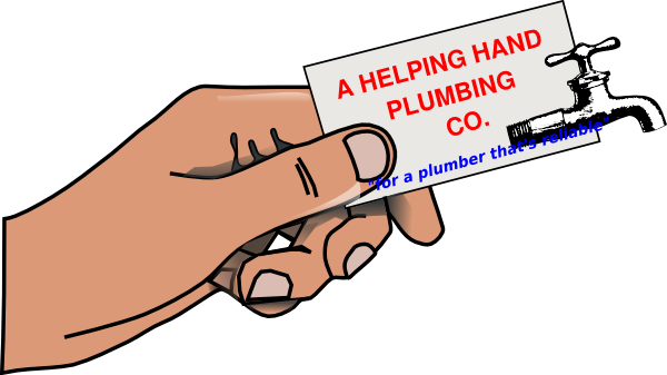 Helping Hand Plumbing Clip Art - Business Card Clip Art (600x337)