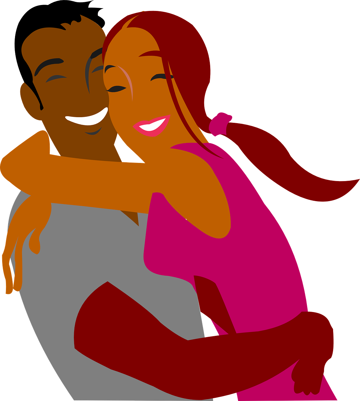 Black Couples Cliparts - Couple Hugging Clipart (1151x1280)