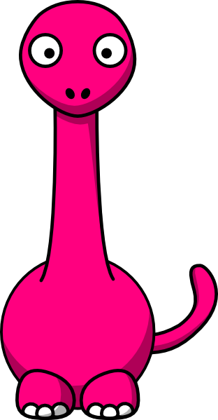 Pink Dinosaur Hi - Dinosaur Clipart (312x599)