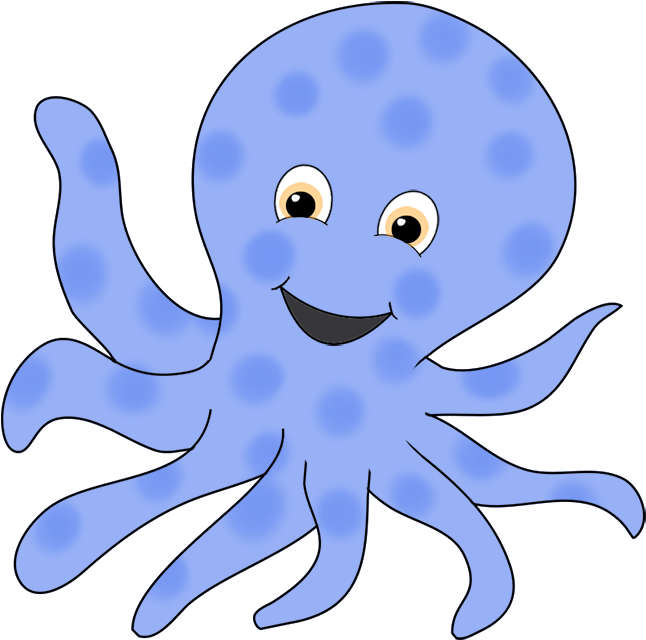 Pink Ringed Octopus Smiling - Octopus Clipart No Background (709x709)
