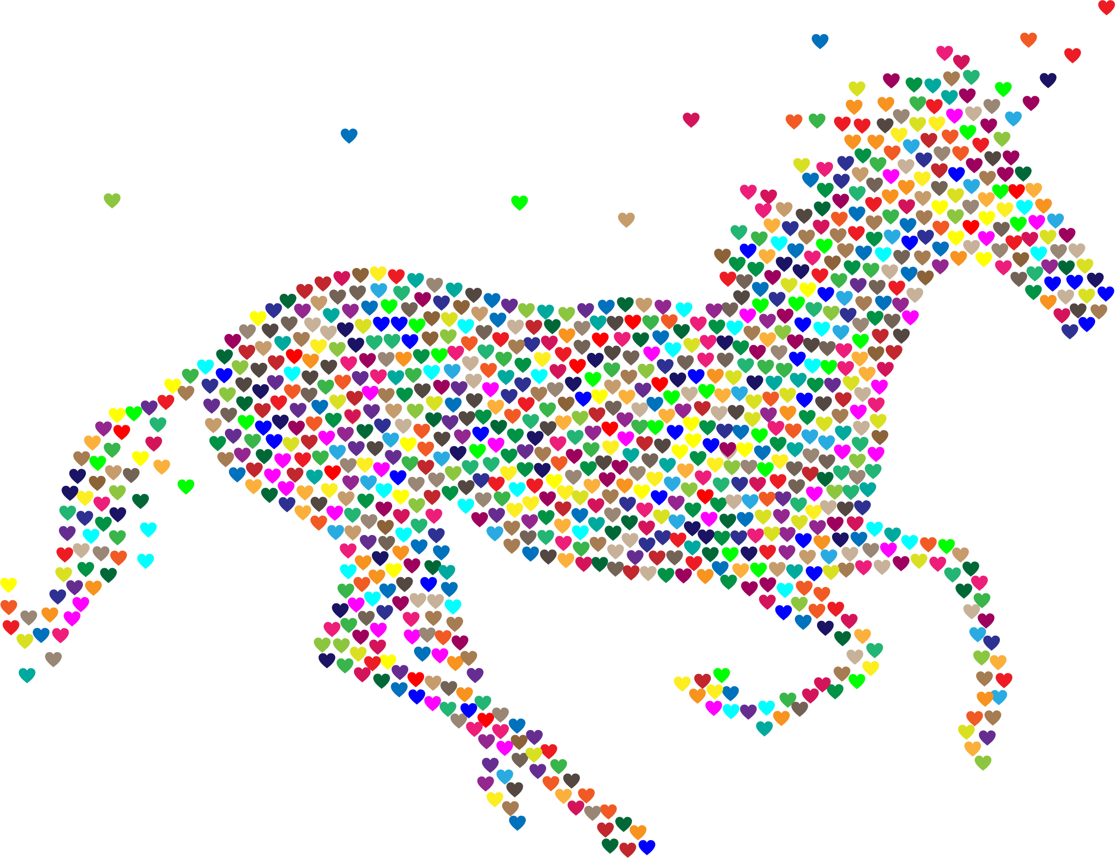 Magical Unicorn Hearts No Background - Rainbow Unicorn No Background (2246x1729)