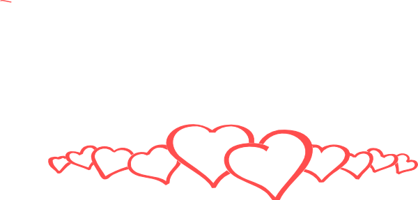 Hearts In A Line Png (600x287)