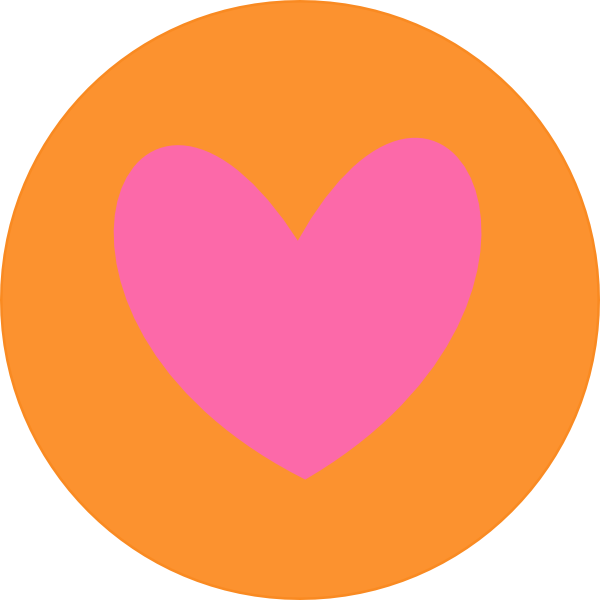 Heart In Circle Orange Clip Art At Clker - Orange And Pink Heart (600x600)