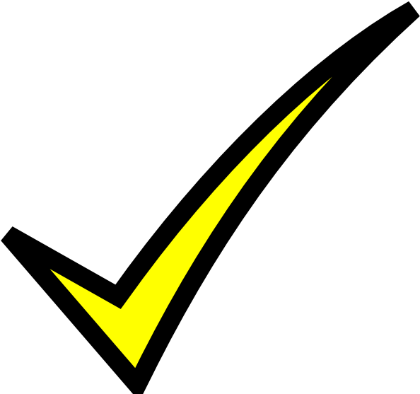 Check Mark Clip Art Free Download - Yellow Check Mark Clip Art (600x557)
