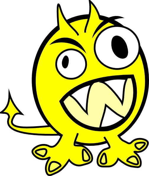 Yellow Monster Clip Art - Monster Black And White (504x594)
