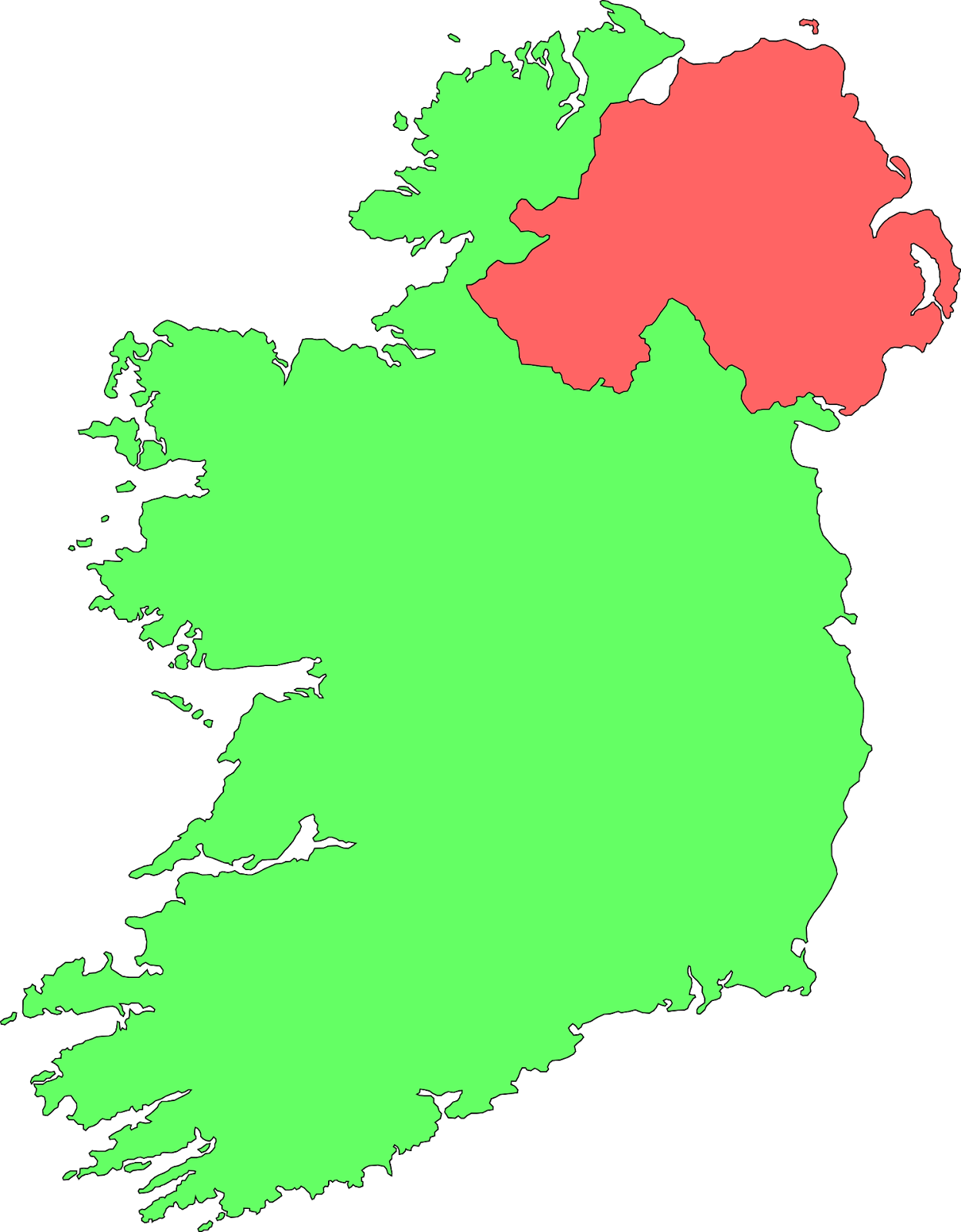 Ireland Contour Map Clip Art At Clker - Easy Map Of Ireland (1248x1600)