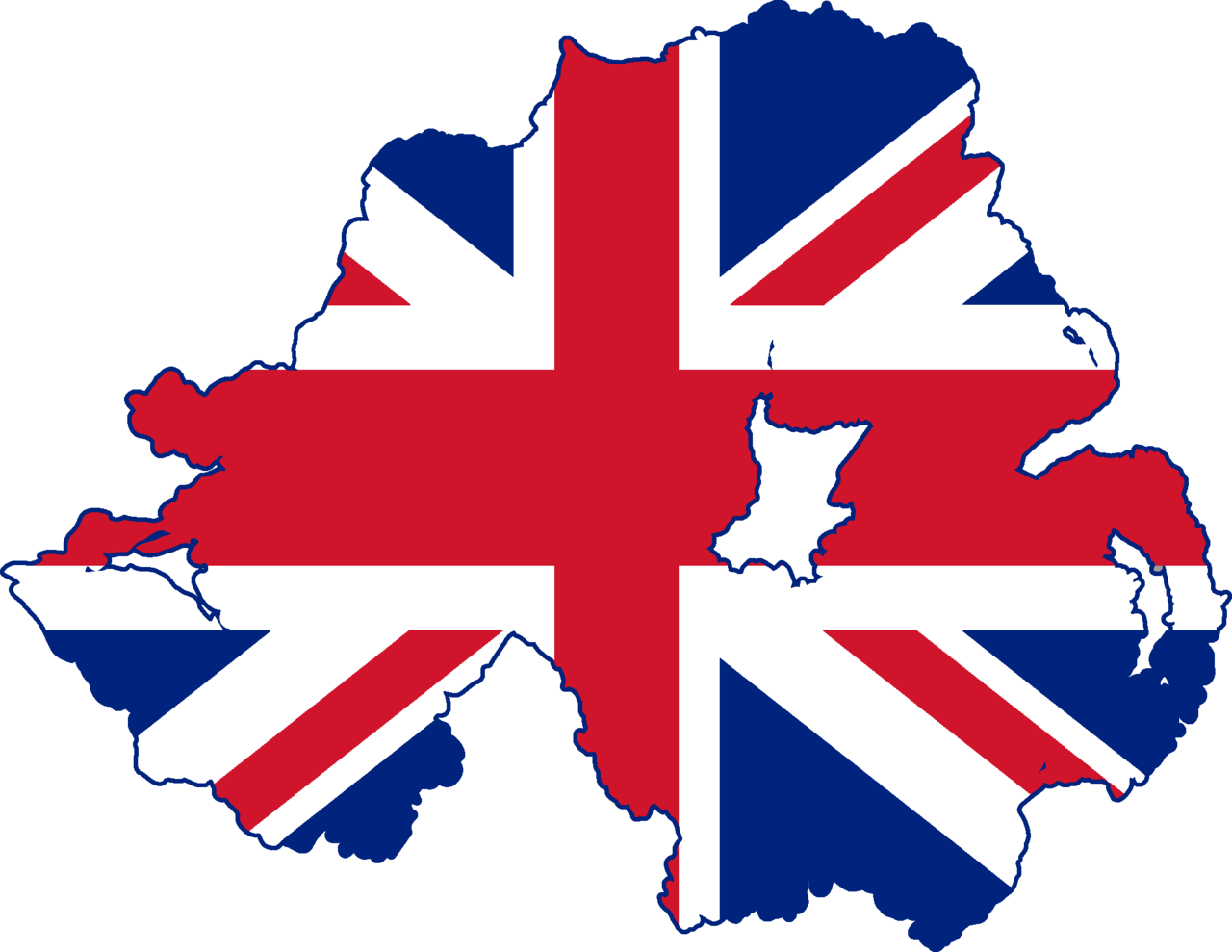 Flag Map Of Northern Ireland - Northern Ireland Flag Map (1984x1533)