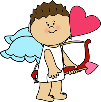 Cupid With Heart Balloon Clip Art - Cupid With Heart Balloon Clip Art (345x350)