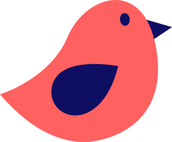 Coral And Navy Bird Png Images - Clip Art Red Bird (600x497)