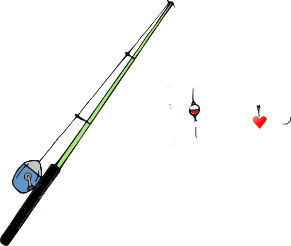 Fishing Pole Heart Clip Art - Fishing Rod Transparent Background (600x508)