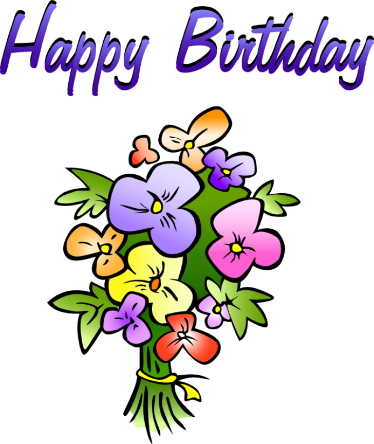Happy Birthday Flowers Icon, Png Clipart Image - Happy Birthday Flowers Clip Art (728x864)