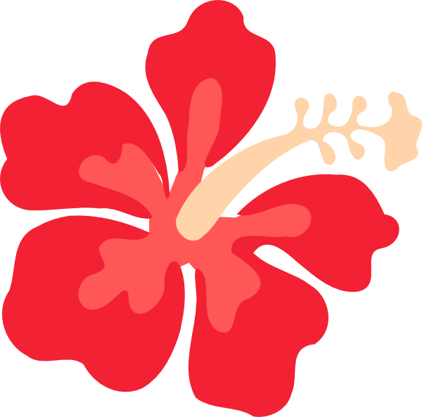 Red Hibiscus With No Flowers Clip Art - Hawaiian Flower Transparent Background (600x593)