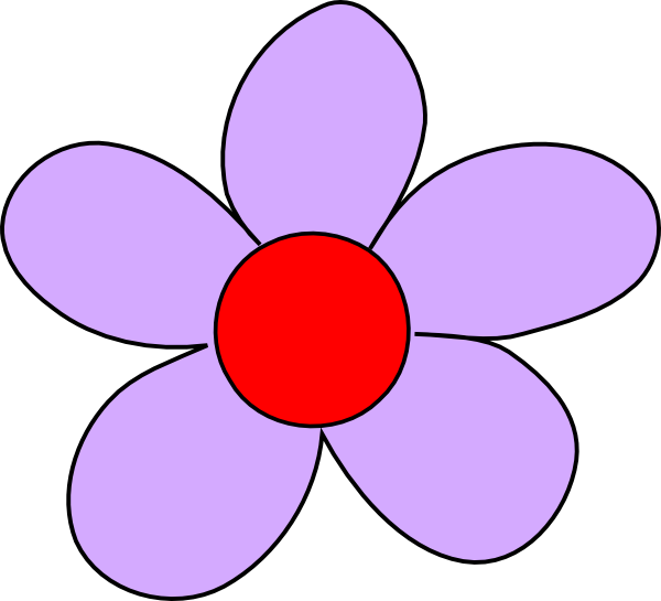 Red And Purple Flower Clipart (600x545)