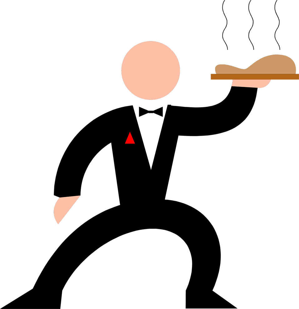 Cartoon Waiter Clipart - Waiter Clip Art (958x988)