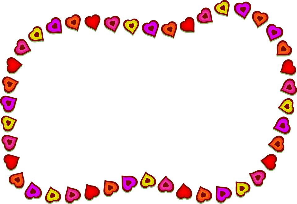 Hearts Shapes Border Frame Blank Copyspace - Khung Hình Trái Tim (960x662)