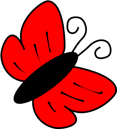 Red Butterfly Clip Art - Cartoon Butterfly Animated Png (600x498)