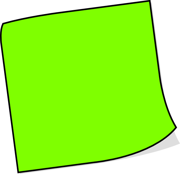 Sticky Note Clip Art Clipart Image - Green Post It Note (600x580)