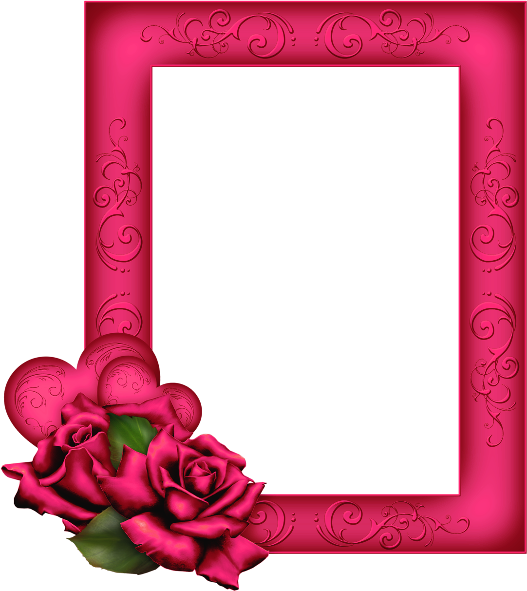 Beautiful Transparent Png Pink Frame With Roses - Bible 1 John 4 18 Kjv (1229x1280)