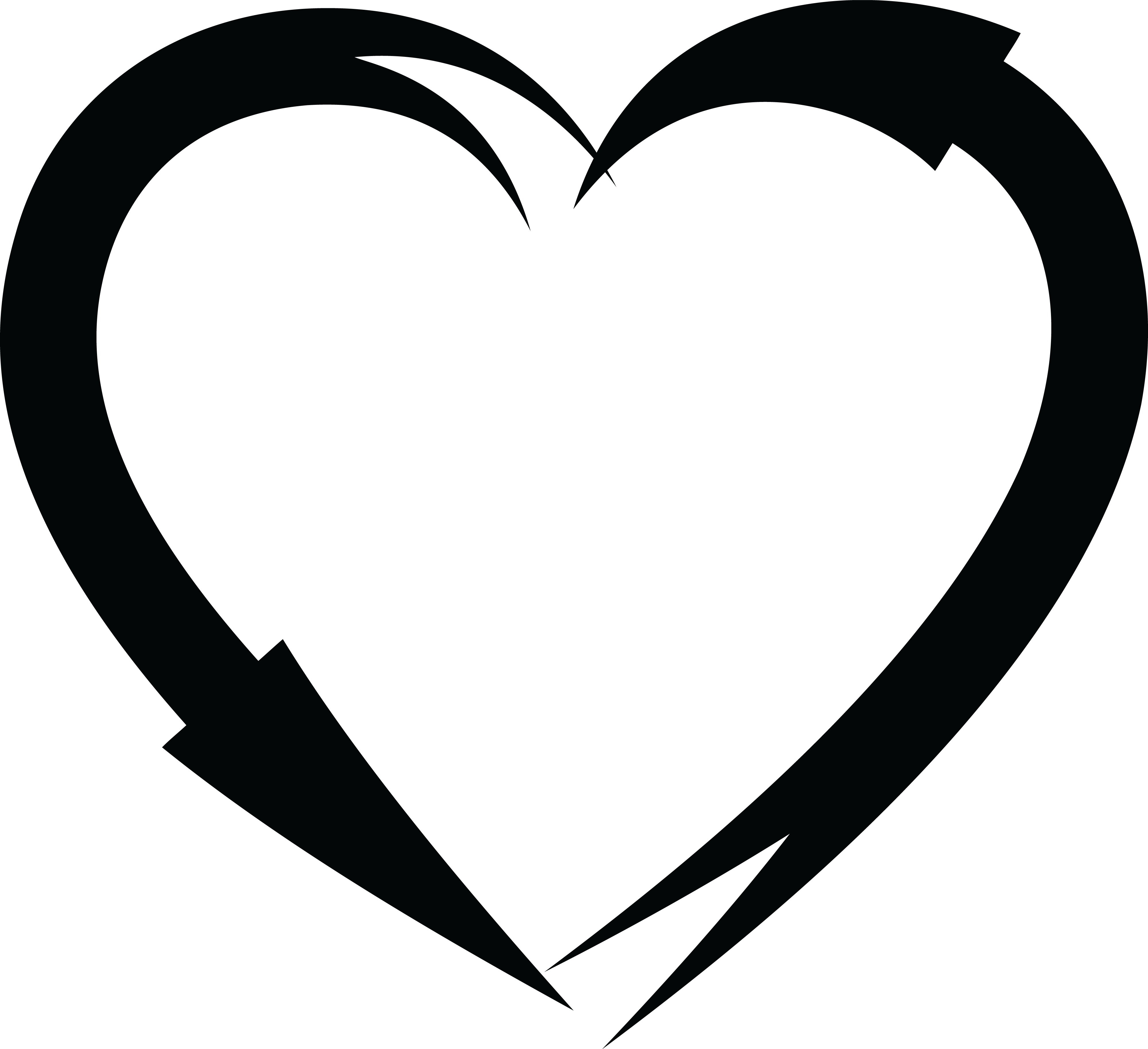 Free Clipart Of A Black And White Heart Frame Of Arrows - Heart Frame Png Black (4000x3653)