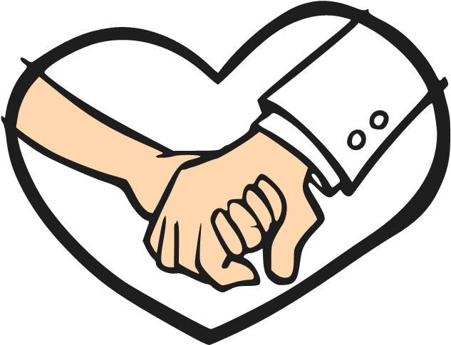 Cartoon Holding Hands - Cartoon Hands Holding Hearts (654x511)