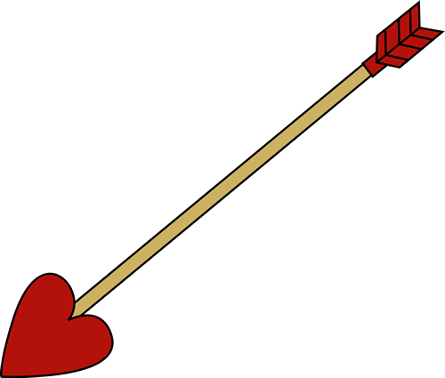 Valentine's Day Arrow - Valentine Arrow Png (500x425)