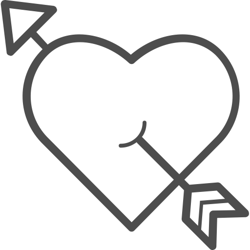 An Arrow Through Heart Icon - Heart With An Arrow Through (512x512)