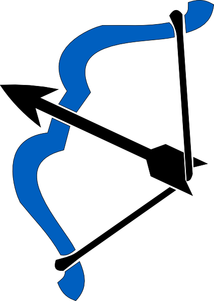 Clip Art Bow And Arrow Bow And Arrow Bow And Arrow - Blue Bow And Arrow Clip Art (426x599)