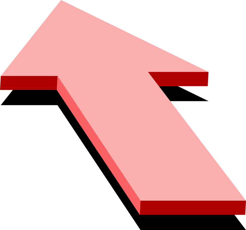 Up Arrow Clipart - Arrow 3d Png Blue And Pink (958x895)