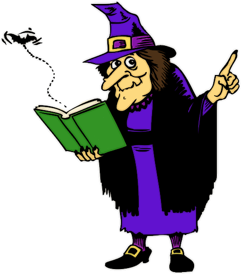 Halloween School Cliparts - Witch Casting A Spell (511x574)