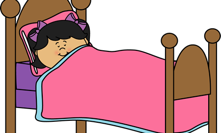 Girl Sleeping Clip A - Sleeping In Bed Clipart (450x272)