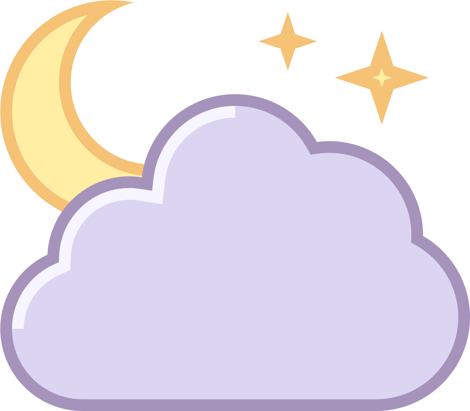 Night Clipart Partly Cloudy - Cloudy Night Clipart (1600x1600)