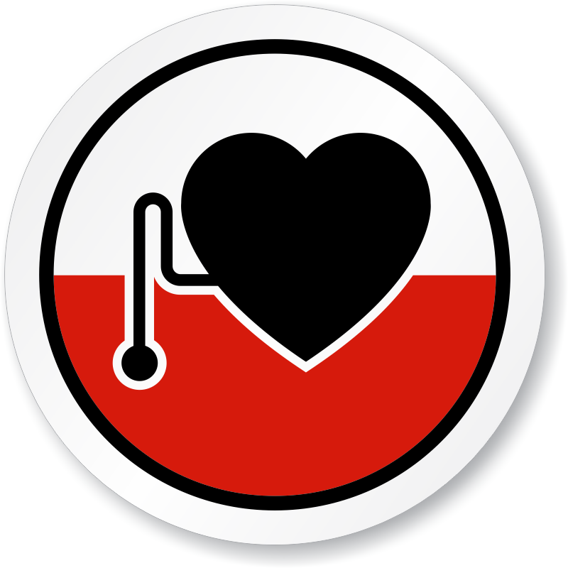 Pacemaker Wearers Symbol Iso Circle Sign - Heart Pacemaker Sign (800x800)