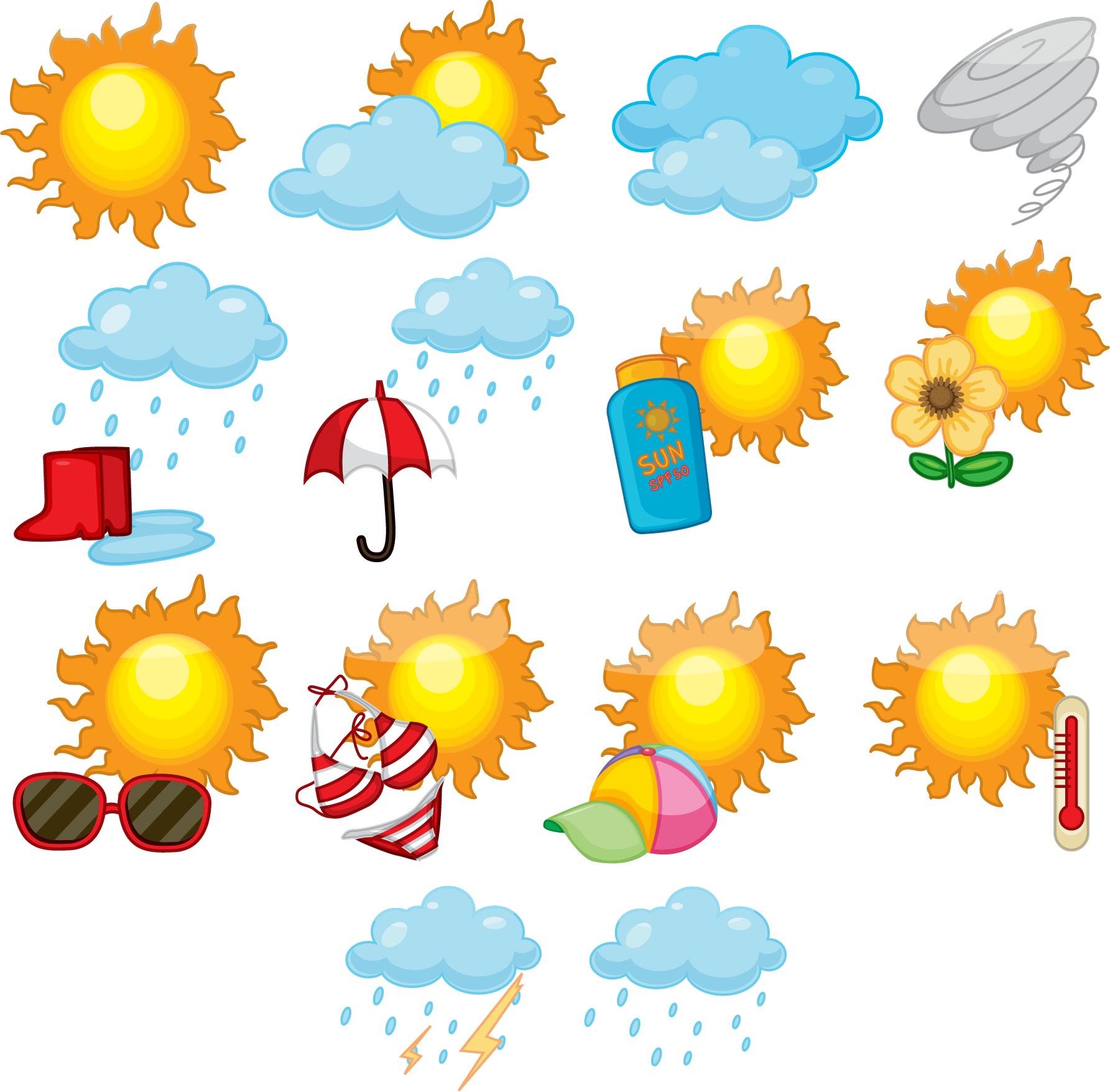 Weather Forecasting Symbol Clip Art - Weather Forecasting Symbol Clip Art (1785x1756)