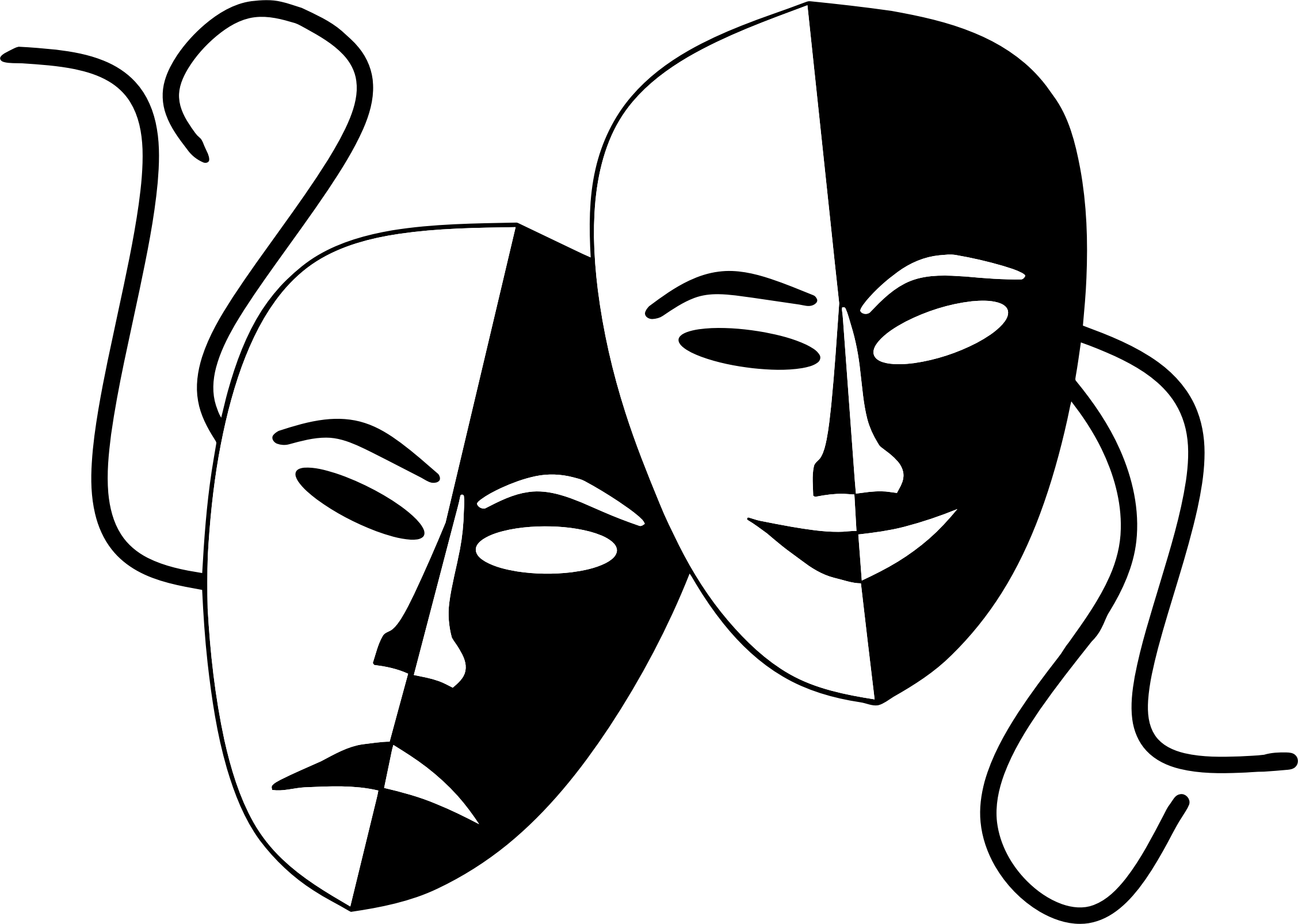And Comedy Theater Masks - Theatre Masks (2256x1606)