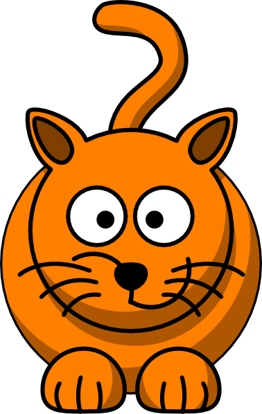 Cute Cat Clip Art - Cartoon Cat Looking Up (378x598)
