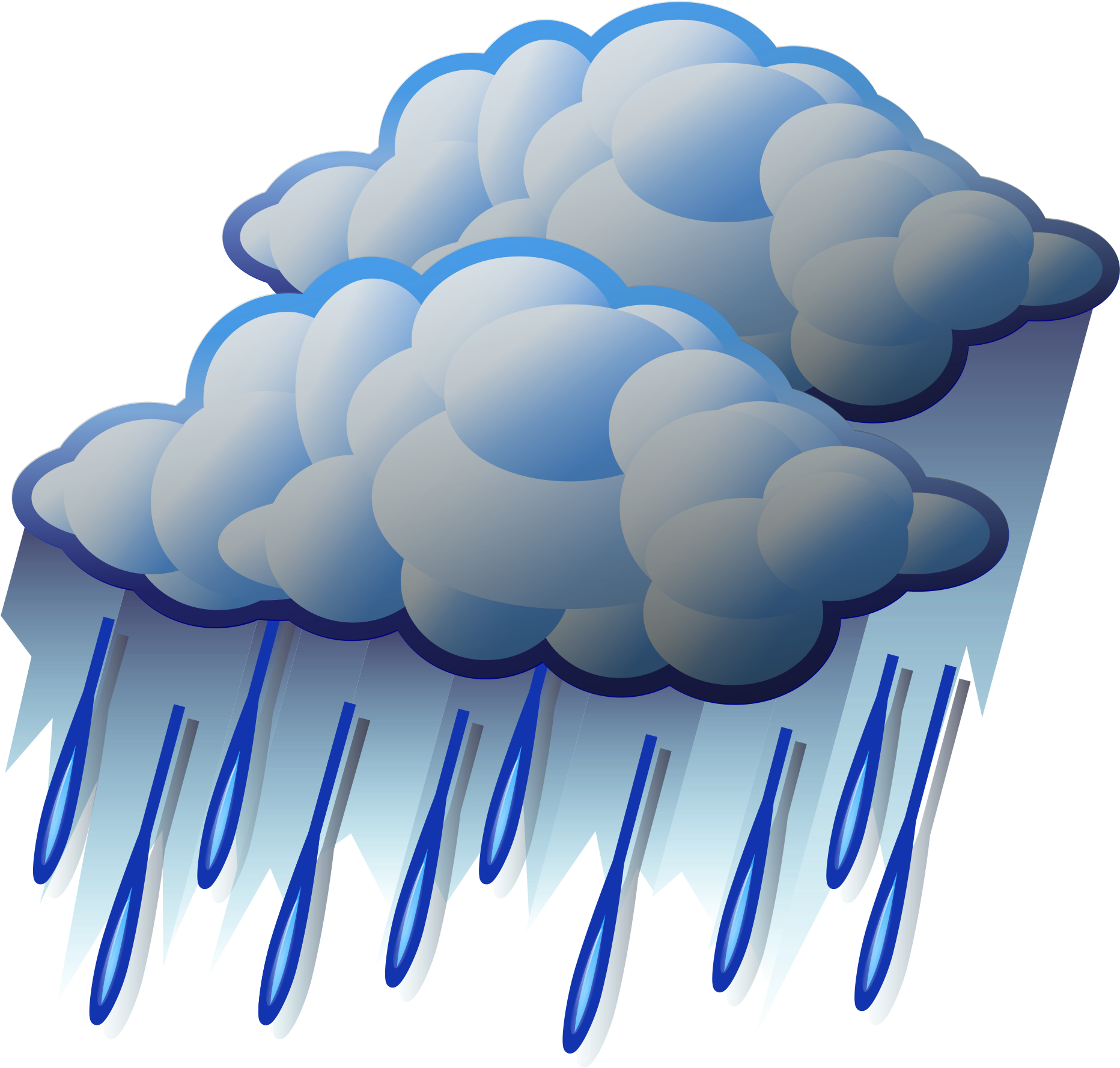 Clipart Of Rain - Heavy Rain Clip Art (2000x2000)