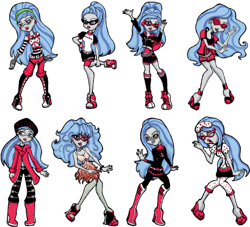 Rainy Day Monster High Dolls - Cartoon (900x791)