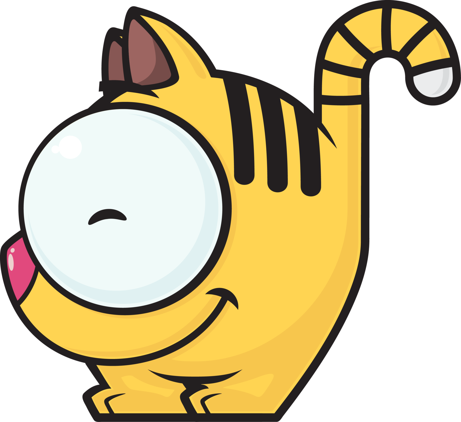 Cute Tiny Cat Mascot - Funny Animal Cartoon Drawings (1600x1465)